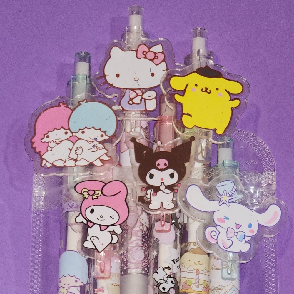 6 Sanrio Hello Kitty and Friends gel Pen set Kawaii